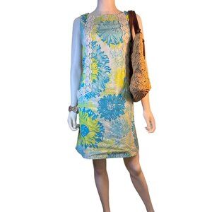 Lilly Pulitzer Originals Shift Dress in Seeing Things Blue Green Floral Print 2